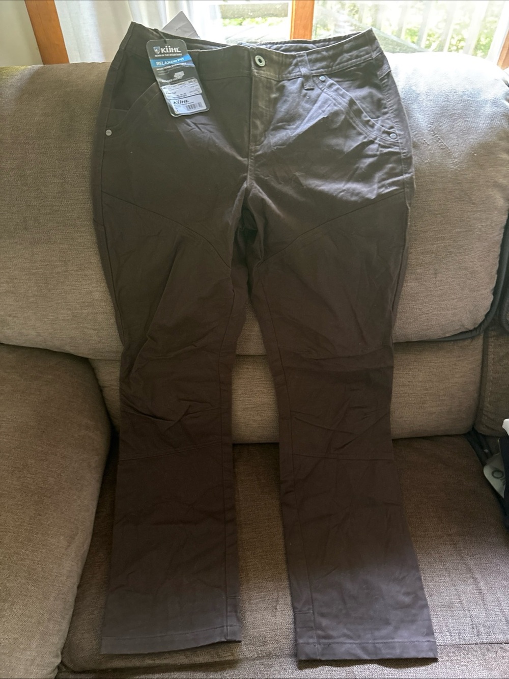 Kuhl Pants Womens 8 Rydr Espresso Canvas Hiking Cargo Heavy Workwear Performance